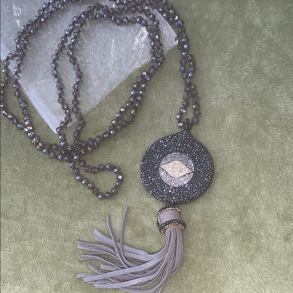 Elegant Beaded Necklace with Tassel